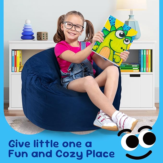Hobestluk Bean Bag Chairs 2.5FT Bean Bag Chair with Memory Foam Filled & Machine Washable Cover,Beanbag Chair, Small Bean Bag Chairs for Playroom, Living Room, Bedroom-Ruum Studio Home