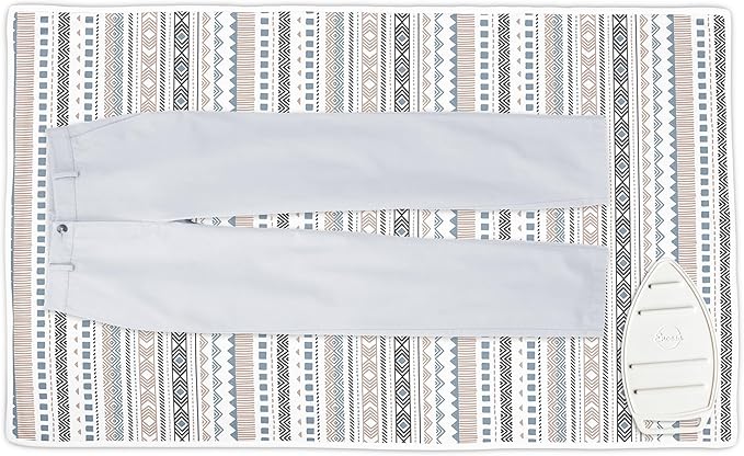 Encasa XO Ironing Mat/Pad (Large 48"x28") with 3mm Padding & Silicone Iron Rest for Steam Pressing on Tabletop or Bed - Heat Resistant, Portable, Quilting & Travel Blanket - Aztec-Ruum Studio Home