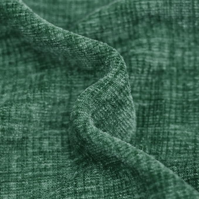 CaliTime Throw Pillow Covers Decorative 24 X 24 Inches Pack of 2 Cozy Chenille Cushion Cases for Couch Sofa Bed Living Room Home Dark Green-Ruum Studio Home
