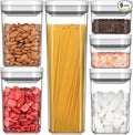 MR.SIGA 6 Piece Airtight Food Storage Container Set, BPA Free Kitchen Pantry Organization Canisters, One-handed Kitchen Storage Containers for Cereal, Spaghetti, Pasta, White-Ruum Studio Home