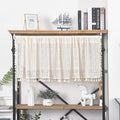 Sutuo Home Boho Sheer Curtain Valance Crochet Lace with Bohemian Hollow Knitted Handmade Tassels, Short Rustic Window Treatment for Kitchen Cafe, Rod Pocket, 1 Panel 59" W x 18" L, Beige-Ruum Studio Home