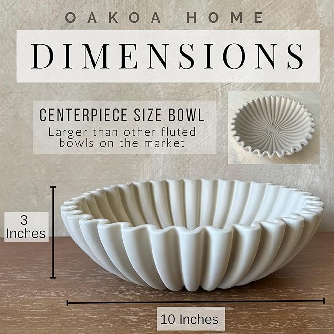 OAKOA Concrete Decorative Bowl - Organic Modern Home Decor Bowl - Decorative Objects - Cement Fruit Bowl - Modern Organic Home Decor-Ruum Studio Home