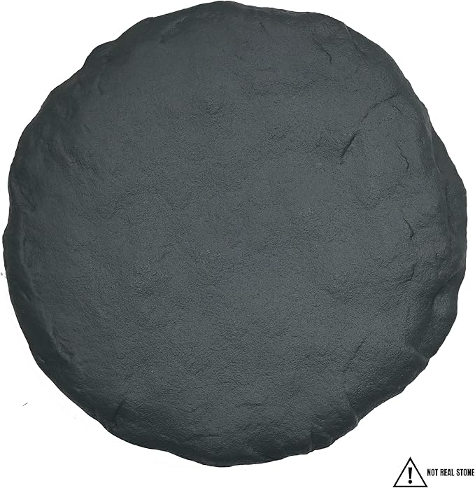 Ei Circular 15.5” Stepping Stones with Ground Stakes - Home or Garden Step Stones for Outdoor Walkway or Pathway Pavers - Resin Material (4, Slate Grey)-Ruum Studio Home
