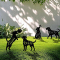 4 Pack Dog Metal Garden Decorative Stakes, Weather Proof Puppy Silhouette Statues for Yard, Patio,Outdoor Decor for Dog Lovers and Pet Owners-Ruum Studio Home