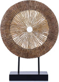 XMGZQ Wood Color Minimalist Round Statue Above Cabinet Decor Kitchen,Modern Decorative Sculpture Home Decorations for Living Room Coffee Table,Shelf Decor Items,Center Pieces Decoration for Table-Ruum Studio Home