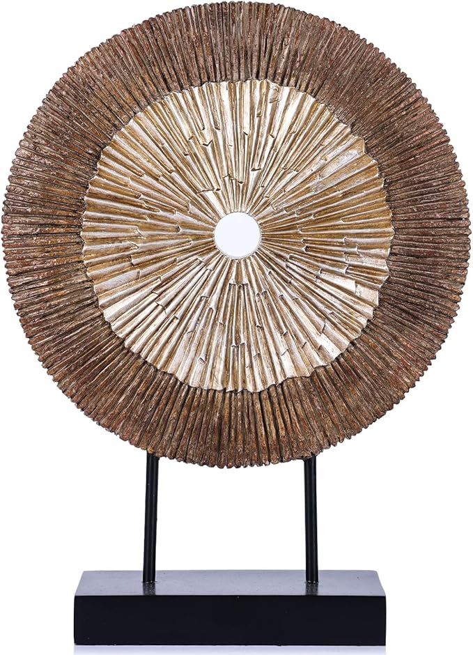 XMGZQ Wood Color Minimalist Round Statue Above Cabinet Decor Kitchen,Modern Decorative Sculpture Home Decorations for Living Room Coffee Table,Shelf Decor Items,Center Pieces Decoration for Table-Ruum Studio Home