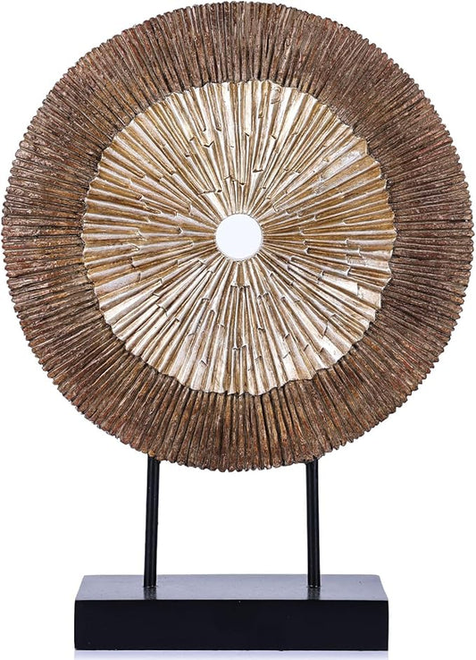 XMGZQ Wood Color Minimalist Round Statue Above Cabinet Decor Kitchen,Modern Decorative Sculpture Home Decorations for Living Room Coffee Table,Shelf Decor Items,Center Pieces Decoration for Table-Ruum Studio Home