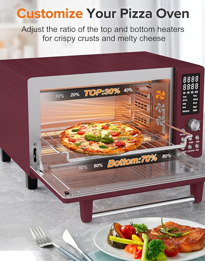 Nuwave Bravo Pro Smart Air Fryer Toaster Oven Combo, 12-in-1 Functions with Quicker & Even Crisp Technology, 1800W, 50-450°F, PFAS-Free, 21QT, Cinnamon-Ruum Studio Home