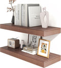 Deep Floating Shelves for Wall | 12 Inch Deep Floating Shelves 30 Inches Long Set of 2 | Rustic Walnut Floating Shelves for Living Room Bathroom Laundry Room Bedroom Kitchen Home Office-Ruum Studio Home