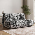 Bean Bag Chair, Loveseat Fireside Chair Bean Bag Sofa Large Bean Bag Chair for Adults, 2 Seater Bean Bag Chairs for Teens with High Density Comfortable Foam, Bean Bag for Living Room (Black Pattern)-Ruum Studio Home