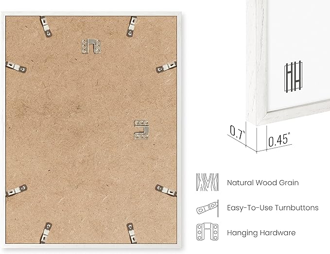 HAUS AND HUES 11x14 White Frames- Set of 3 11x14 Picture Frames White Gallery Wall Frame Set, Wooden Picture Frames for 11x14 Prints, White Picture Frames 11x14 Gallery Wall Frames (White Oak Frame)-Ruum Studio Home