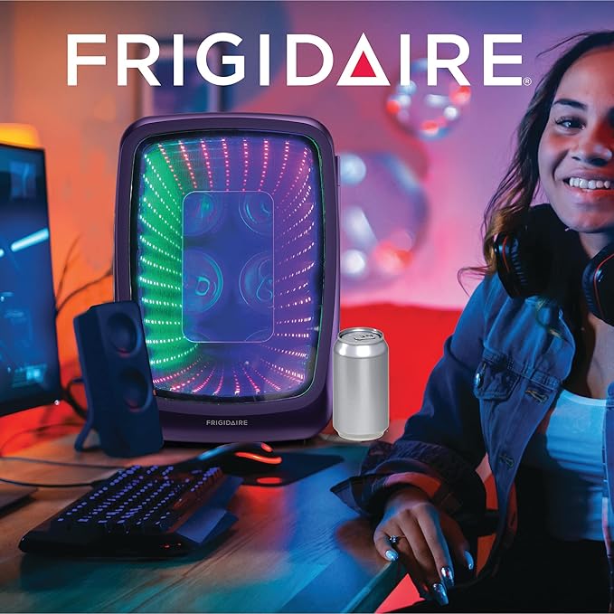 Frigidaire EFMIS179 Gaming Light Up Mini Beverage Refrigerator, Purplehaze-Ruum Studio Home