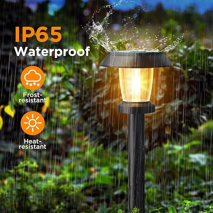 ALEPOD Solar Pathway Lights Outdoor - 8 Pack Solar Powered Garden Lights Waterproof, Decor Landscape Lighting with Three Lighting Modes for Yard, Lawn, Walkway, Driveway, Warm White-Ruum Studio Home