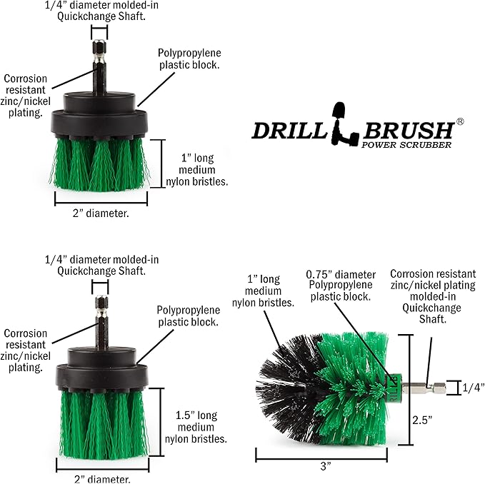 Cleaning Supplies - Kitchen Accessories - The Ultimate Kitchen Drill Brush Attachment Kit - Crock Pot - Cast Iron Skillet - Countertops - Cooktop - Oven - Sink - Backsplash - Trash Can – Flooring-Ruum Studio Home