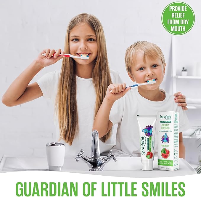 SprinJene Natural Kids Toothpaste, Watermelon | Natural Children’s Toothpaste for Cavity Protection | Fluoride Toothpaste for Toddlers | 2 Pack-Ruum Studio Home
