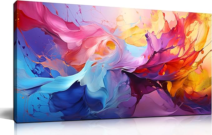 GUGIKA Abstract Wall Art for Living Room, Colorful Canvas Wall-Art for Bedroom, Print Paintings, Size 20x40 Inches-Ruum Studio Home