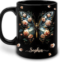 Hyturtle Personalized Butterfly 2D Print Mug - Butterfly Gifts For Women Lovers - Animal Gift For Bird Lover Her - Bird Gifts For Mom on Mother Day - Custom Name Coffee Cup Ceramic Mug 11 Oz 15 Oz-Ruum Studio Home