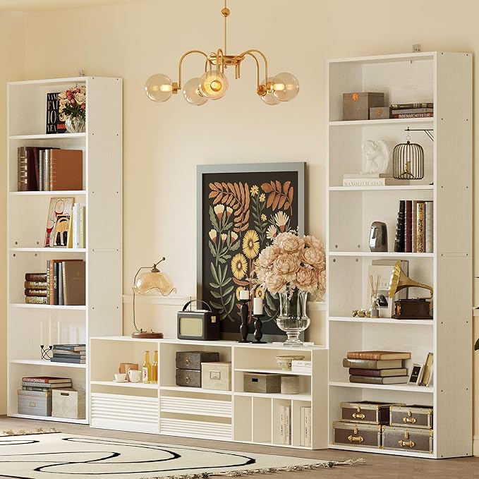 IRONCK Bookshelves and Bookcases Set of 2 Floor Standing 6 Tiers Display Storage Shelves 70 in Tall Bookcase Home Decor Furniture for Home Office, Living Room, Bed Room-Ruum Studio Home
