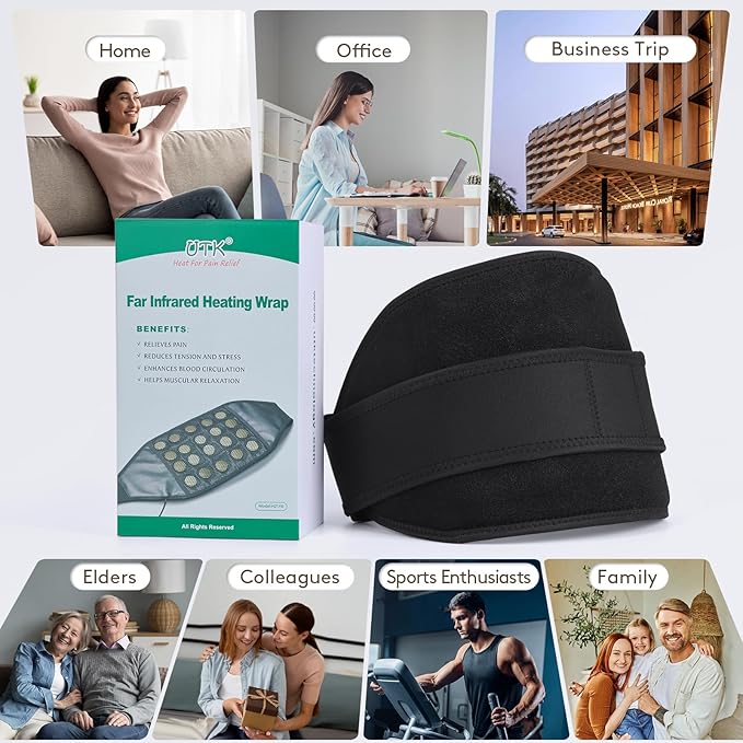 UTK Heating Pad for Back Pain Relief, Far Infrared Heating Pads with 20 Natural Jade Stones, Heating Fast, Hot Enough, Auto Shut Off, Smart Controller, 55'' Large Size Heat Pad for Back-Ruum Studio Home