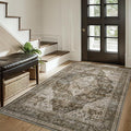 AMOAMI-3X5 Area Rug-Soft Washable Vintage Throw Accent Rugs for Living Room, Entryway, Bedroom, Kitchen, Bathroom, Laundry Room, Kitchen, Bathroom, Bedside, No Slip Brown/Coffee-Ruum Studio Home