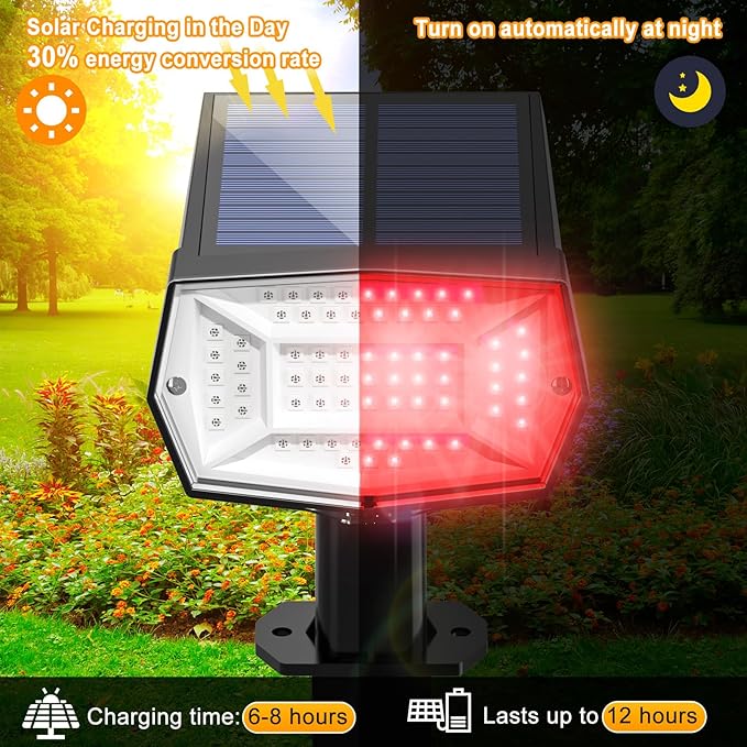 Fabrito Solar Color Changing Lights Outdoor, 9 Color Modes Landscape Spotlights, Dusk to Dawn Solar Powered Spot for Outside, Solar Garden Lights for Yard, Pathway, Tree 10 Pack (Multicolor)-Ruum Studio Home