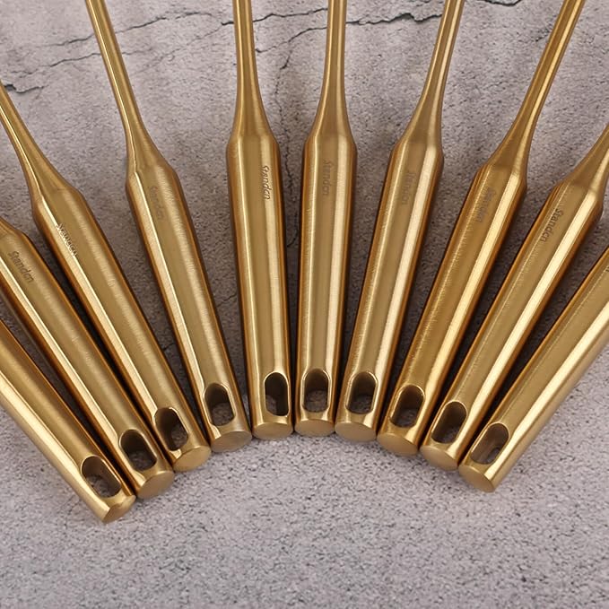 Gold Cooking Utensils Set - 18/10 Stainless Steel Large and Small Spoons Set, 16 PCS All Metal Kitchen Tools, Serving Utensils - Whisk, Masher, Fork, Tongs, Spatula, Ladle, Skimmer, Turner, Pasta-Ruum Studio Home
