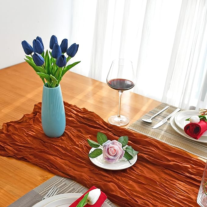 Mandy's Artificial Tulips 20 Stems Navy Blue PU Faux Flowers for Wedding Home Decor 13.5 Inch-Ruum Studio Home