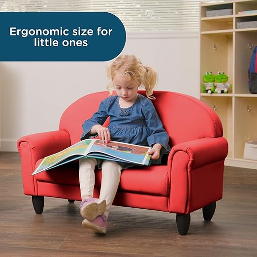 Children's Factory As We Grow Toddler Sofa, Flexible Seating for Daycare or Preschool, Kids Reading Couch, Playroom Furniture, Red-Ruum Studio Home