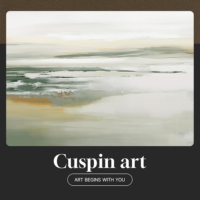 Large Framed Green Abstract Landscape Wall Art for Living Room, 3 Piece Canvas Prints Paintings Artwork for Walls, Modern Minimalist Pictures for Dining Room, Hallway, Office Wall Decor 24x36 In-Ruum Studio Home