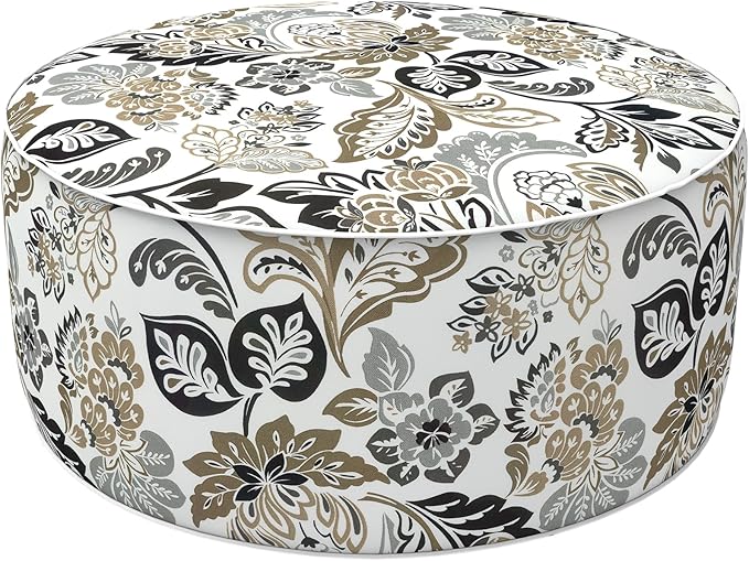 LVTXIII Inflatable Stool Ottoman Footrest with Handle, Decorative Fade-Resistant Foot Stool, Indoor or Outdoor Pouf for Home Garden and Camping Use, 21x21x9, Dailey Tan-Ruum Studio Home