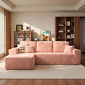 ovios 104" Cloud Sectional Couch with L-Shape Chaise,Modern Modular Sofa with Deep Seat, Upholstered Couches for Living Room Bedroom,No Assembly Required, Pink (Plush Corduroy Fabric)-Ruum Studio Home