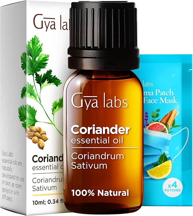 Gya Labs Coriander Essential Oil for Diffuser - 0.34 Fl Oz - 100% Pure Natural Coriander Oil for Skin, Aromatherapy, Skincare Massages & Candle Making Scent-Ruum Studio Home