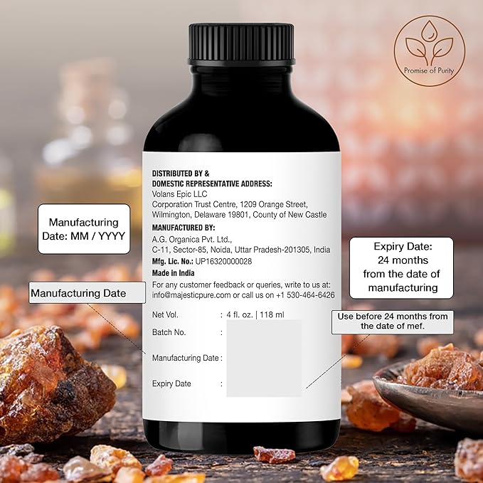Majestic Pure Frankincense Essential Oil with Glass Dropper - Huge 4 Fl Oz - 100% Pure and Natural Frankincense Oil - Premium Grade Essential Oils for Diffuser, Aromatherapy, Soap and Candle Making-Ruum Studio Home