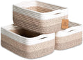 NaturalCozy 11.8"x8"x4.5” Storage Baskets for Shelves 3 Pack | Cotton Rope Woven Small Baskets for Organizing | Small Storage Bins for Nursery, Bathroom, Closet, Cube Shelf, Decorative, Gift Basket-Ruum Studio Home