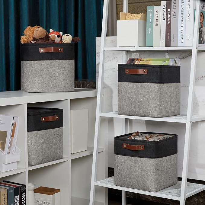 DULLEMELO 11x11 Cube Storage Bins for Cube organizer, Foldable Cube Storage Bins Baskets for Organizing Home Office Closet Shelves Toy Nursery,Fabric Cube Baskets Bin for Home organization-Ruum Studio Home