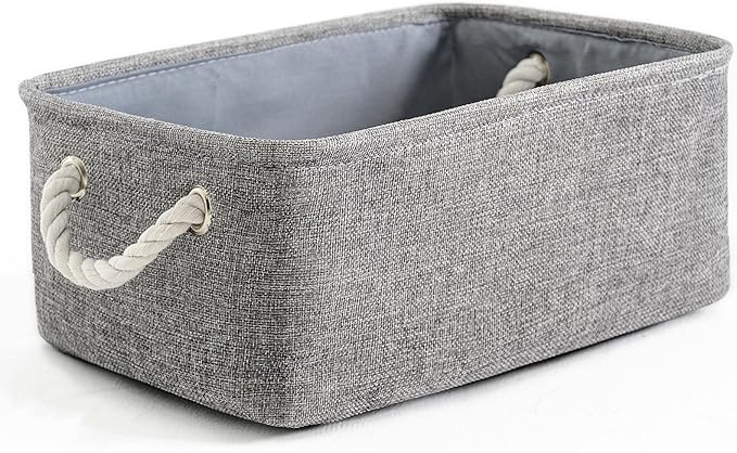 TheWarmHome Storage Bins for Shelves - 11.8x7.9x5.2 inch Grey Small Storage Baskets for Organizing, Fabric Storage Cubes Closet Organizer for Home Nursery Gift Decorative (Gray)-Ruum Studio Home