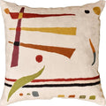 Kandinsky Contemporary Throw Pillow Cover - Cream | Modern Pillow Cases | Abstract Throw Pillows | Modern Boho Pillow | Abstract Chair Cushions | Hand Embroidered Cushion | Wool Size 18x18-Ruum Studio Home