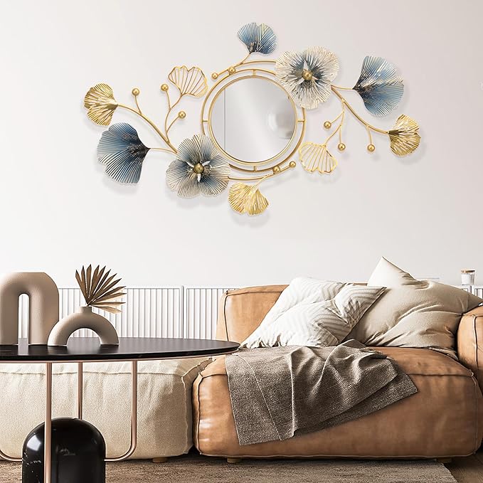 Lucky Monet Wall Art Decor Large Metal Wall Art Modern Geometric Circular Decor Wall Sculptures Wall Hanging Decoration for Living Room Dinning Room Bedroom Entryway Kitchen (Style 3)-Ruum Studio Home