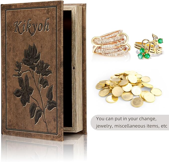 Decorative Book Box - Vintage Fake Book Storage Box for Home Décor, Secret Hollow Hidden Compartment (10x6.75x1.95 Inch) - Unique Shelf & Coffee Table Decor for Home,Graduation Gift,Birthday Gift Idea-Ruum Studio Home