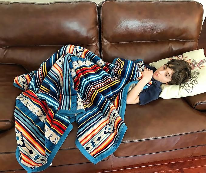 UKELER Boho Sherpa Throw 60'' x 50''- Bohemian Soft Plush Flannel Throw Blankets for Bed/Couch/Sofa/Office/Camping-Ruum Studio Home