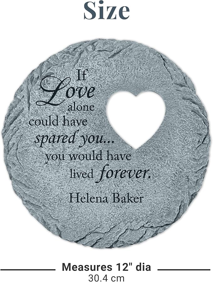 Let's Make Memories Personalized Memorial Stone - Sympathy Garden Marker - Durable, Weather-Resistant Cast Resin - Engraved with Your Loved One's Name - Personalized Condolences - 12" Diameter-Ruum Studio Home