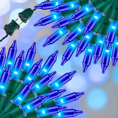 100LIGHTS BLUE Extra-Bright With End Connectors Christmas Decorative Lights 5.98m UL Certified Mini String Light Set Waterproof for Home Garden Holiday Christmas Tree Party Patio Decor Wedding-Ruum Studio Home