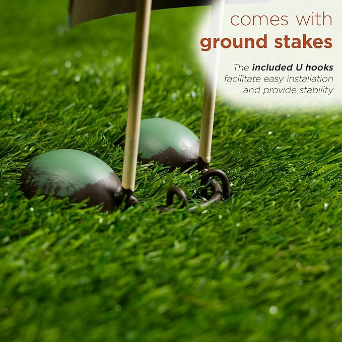 Alpine Corporation - 18" Tall Outdoor Garden Gnome Yard Decoration - Metal Statue with Speak No Evil Expression - Durable, Weatherproof Lawn Sculpture for Patio, Deck, Yard-Ruum Studio Home