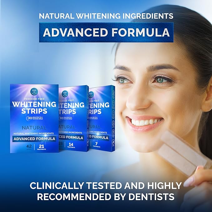 Whitening Strips for Sensitive Teeth 7 Treatments, Mint – Enamel Safe, Peroxide-Free Coconut Teeth Whitening Strips with Natural Enzymes – Gentle White Stips for Sensitive Gums & Daily Oral Care-Ruum Studio Home
