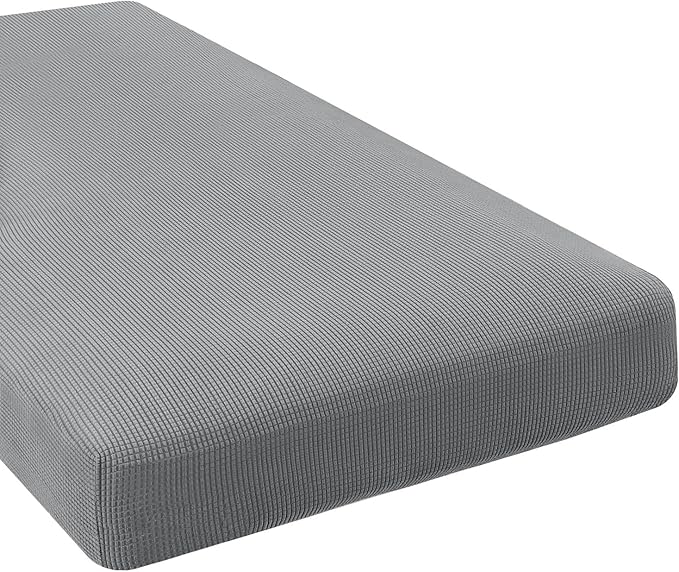 H.VERSAILTEX Super Stretch Individual Chaise Cover Sectional Couch Covers for L Shaped Sofa Both Left/Right Featuring Thick Jacquard Textured Twill Fabric (1 Piece Chaise Cover, Dove)-Ruum Studio Home