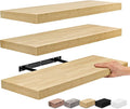 Sorbus Floating Shelves for Wall - 24" Bathroom Shelves, Wall Decor for Bedroom, Kitchen, Living Room, Home Decor & Book Storage - Mounted Floating Shelf with Invisible Brackets (Maple Wood, 3 Pack)-Ruum Studio Home