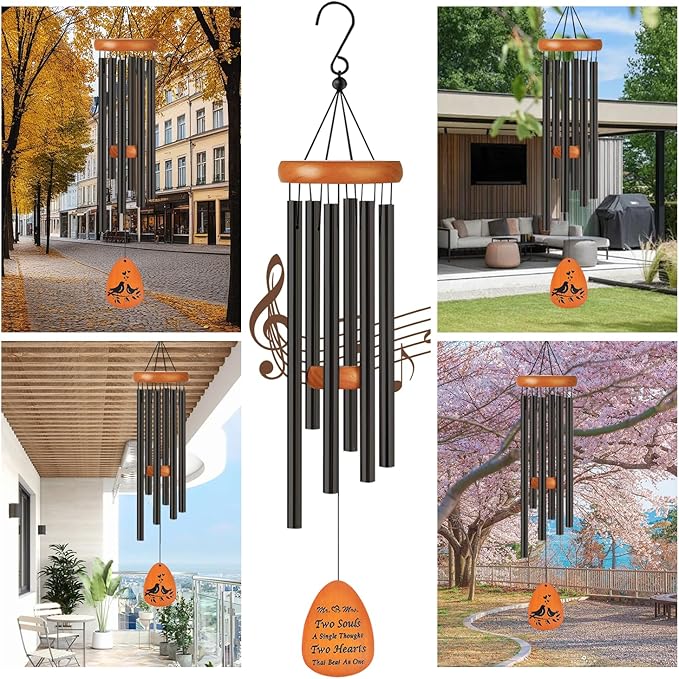 Wedding Gifts for Couple 2025,Married Gifts for Newlywed Mr. and Mrs. Wind Charms,Wedding Wind Chime,Engagement Gift idea for Couple Home-Ruum Studio Home