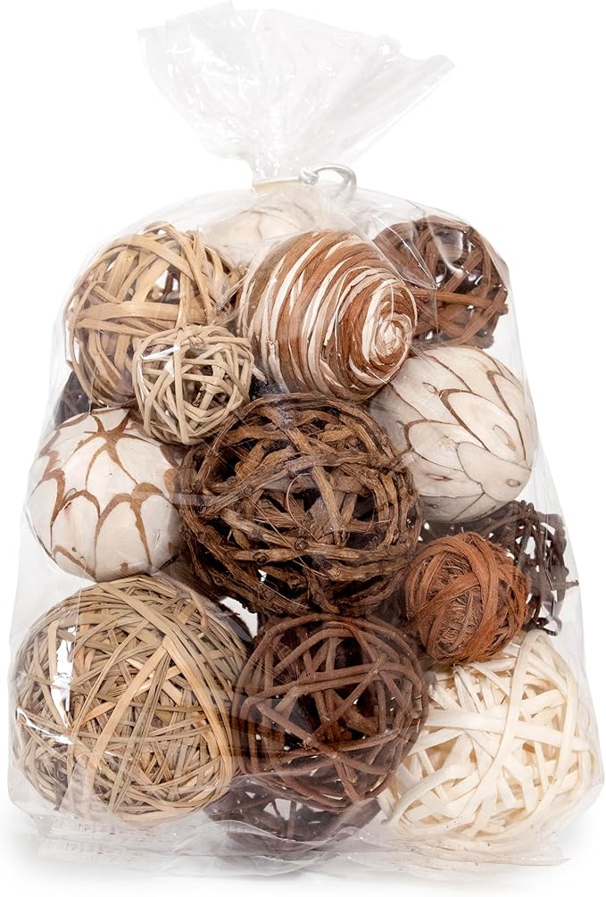 ANDALUCA Decorative Balls Bag Bowl Filler Home Decor (Beige)-Ruum Studio Home