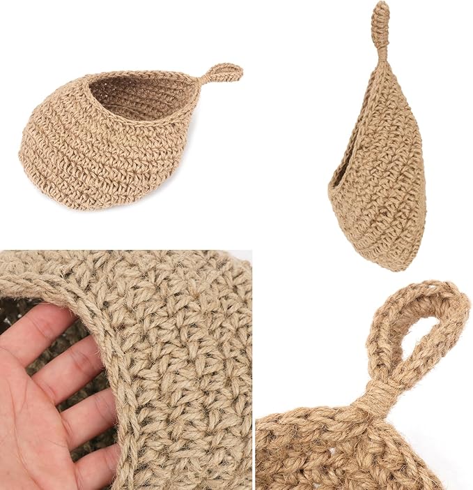 3 Pack Hanging Wall Basket with Hook, 3 Size Wall Hanging Fruit Baskets, Hanging Baskets for Organizing, Hanging Fruit Baskets for Kitchen, Restaurant, Coffee Shop, Party and Garden Decor-Ruum Studio Home