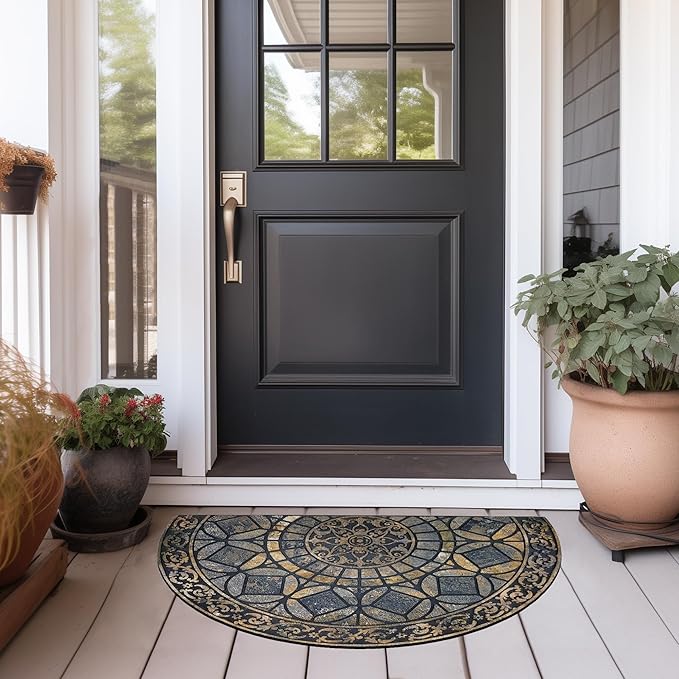 CHICHIC Entrance Door Mat Large 24 x 36 Inch Entry Way Doormat Front Door Rugs Outdoors Heavy Duty Welcome Mat Non Slip Rubber Back Low Profile for Garage, Patio, High Traffic Area, Grey-Ruum Studio Home